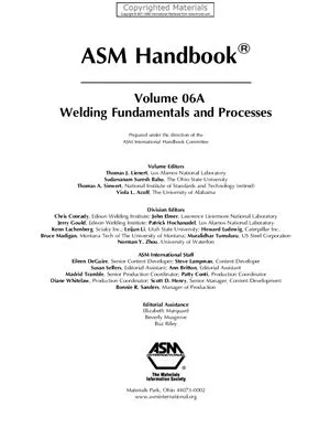 ASM Metals HandBook Vol. 6A - Welding Fundamentals and Processes