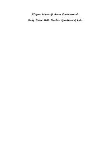 AZ-900: Microsoft Azure Fundamentals: Study Guide with Practice Questions and Labs - Second Edition