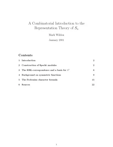 A Combinatorial Introduction to the Representation Theory of Sn [expository notes]