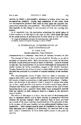 A Kinematical Interpretation of Electromagnetism (1919)(en)(8s)