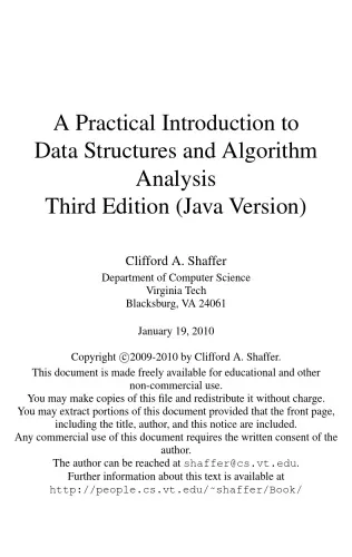 A Practical Introduction to Data Structures and Algorithm Analysis Third Edition (Java Version)