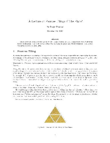 A lecture on 5-fold symmetry and tilings of the plane