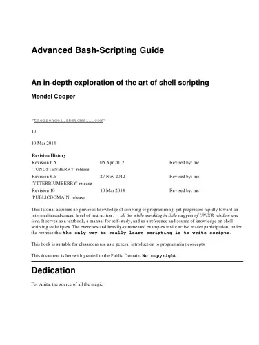 Advanced Bash-Scripting Guide: An in-depth exploration of the art of shell scripting