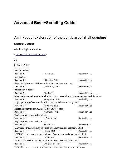 Advanced Bash−Scripting Guide. An in−depth exploration of the gentle art of shell scripting