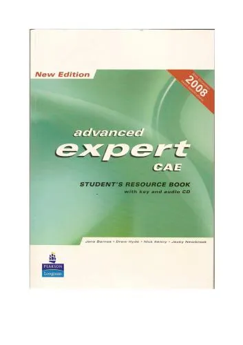 Cover of Advanced Expert CAE Student's Resource book with key and CD