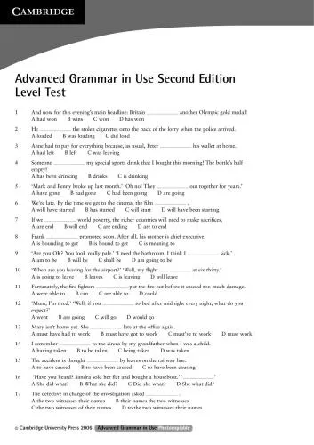 Advanced Grammar in Use level test with Answer Key