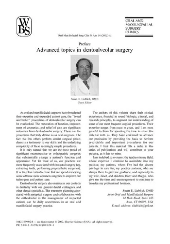 Cover of Advanced topics in dentoalveolar surgery