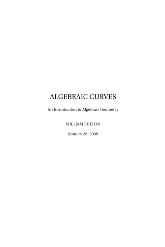 Algebraic Curves: An Introduction to Algebraic Geometry