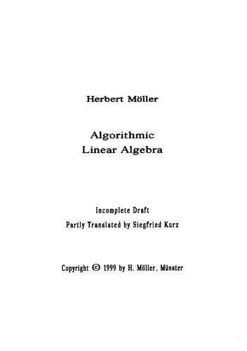 Algorithmic Linear Algebra