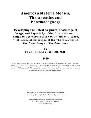 American Materia Medica, Therapeutics and Pharmacognosy