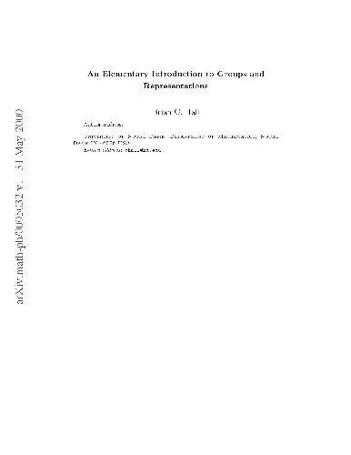 An Elementary Introduction to Groups and Representations