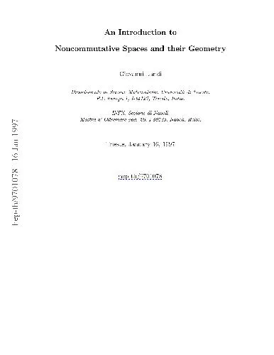 An Introduction to Noncommutative Spaces and their Geometry