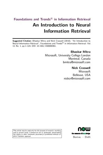 An introduction to neural information retrieval