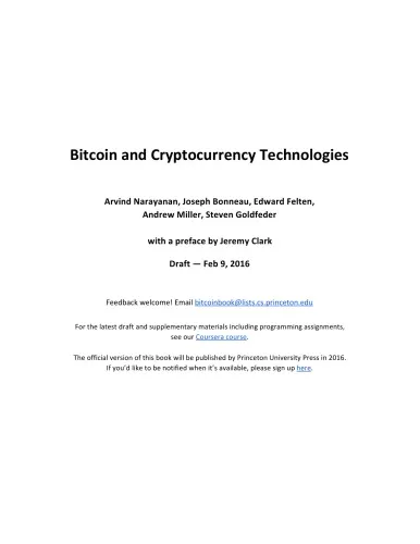 Bitcoin and Cryptocurrency Technologies [draft]