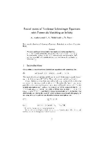 Bound states of nonlinear Schrodinger equations with potentials vanishing at infinity