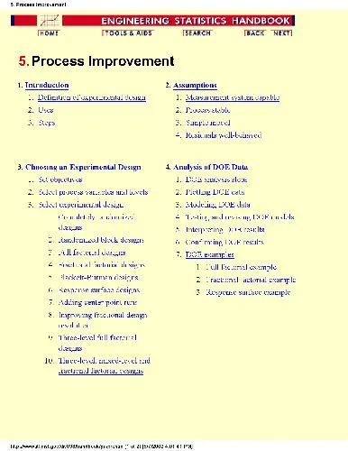 Business Process Improvement - Engineering Statistics Handbook