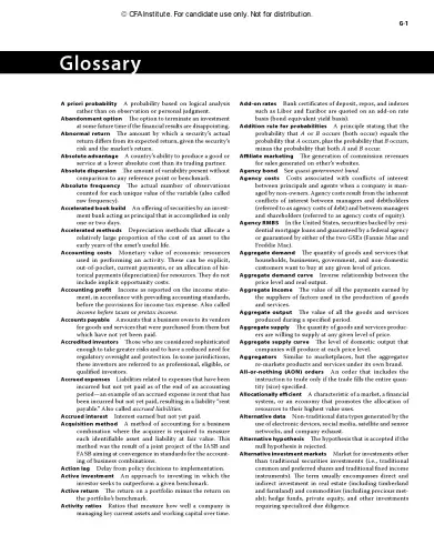 CFA Level 1 Glossary