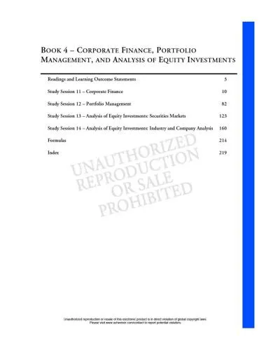 CFA Level 1 Schweser Study Notes 2009 Book 4