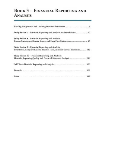 CFA. Level 1 Book 3: Financial Reporting and Analysis 2015