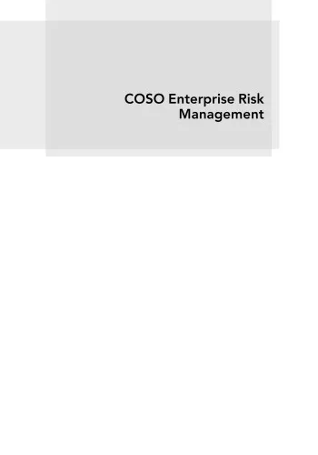 COSO Enterprise Risk Management: Establishing Effective Governance, Risk, and Compliance Processes