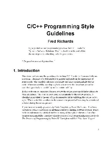 C/C++ programming style guidelines