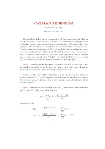 Catalan addendum (to: Enumerative Combinatorics Volume 2)