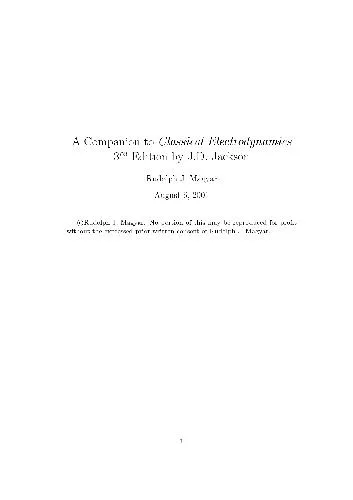 Companion to J.D. Jackson's Classical Electrodynamics