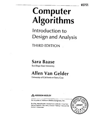 Computer Algorithms. Introduction to Design and Analysis + Download PDF