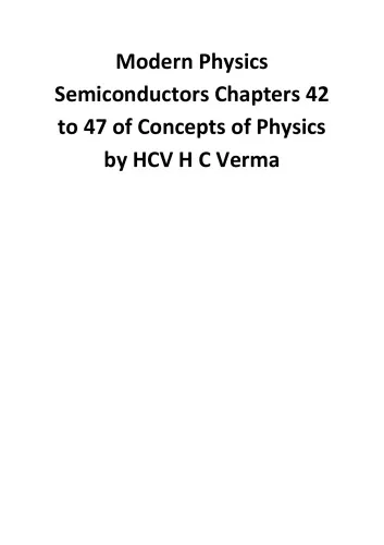 Concepts of Physics by H C Verma part 2 Modern Physics Semiconductors Chapters 42 to 47