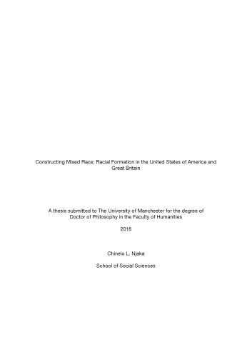 Constructing Mixed Race: Racial Formation in the United States of America and Great Britain