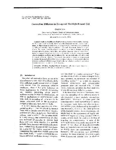 Convective diffusion in Rel-Ben. Cells