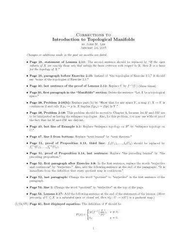 Corrections to Introduction to Topological Manifolds