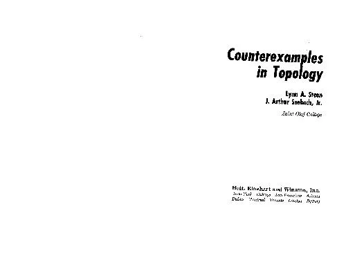 Counterexamples In Topology