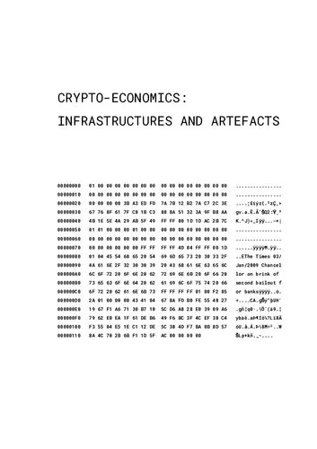 Crypto-Economics: Infrastructures and Artefacts