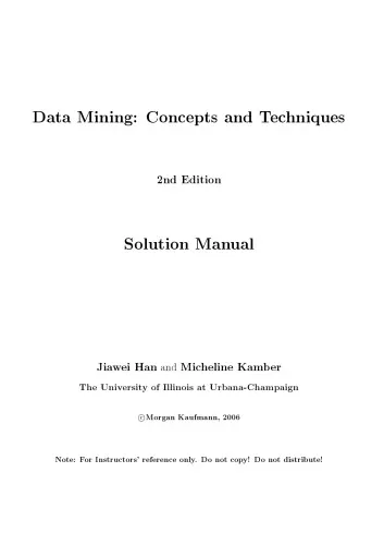 Data Mining Concepts and Techniques [Solution Manual]