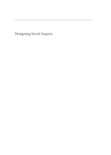 Designing Social Inquiry: Scientific Inference in Qualitative Research