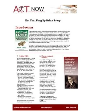 Eat That Frog. 21 Great Ways to Stop Procrastinating and Get More Done in Less Time (A Book Summary)