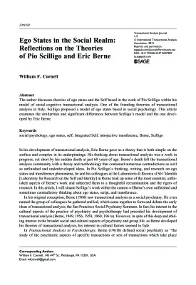 Ego States in the Social Realm: Reflections on the Theories of Pio Scilligo and Eric Berne