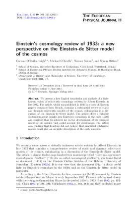 Einstein’s cosmology review of 1933: a new perspective on the Einstein-de Sitter model of the cosmos