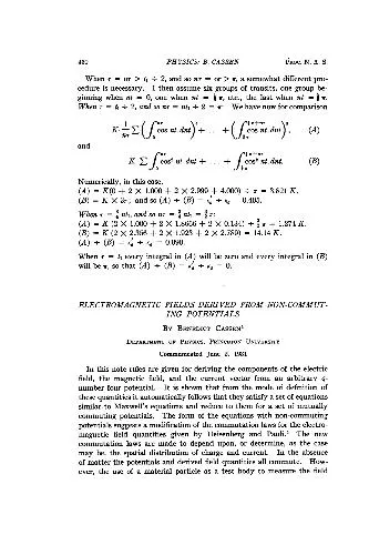 Electromagnetic Fields Derived from Non-Commuting Potentials