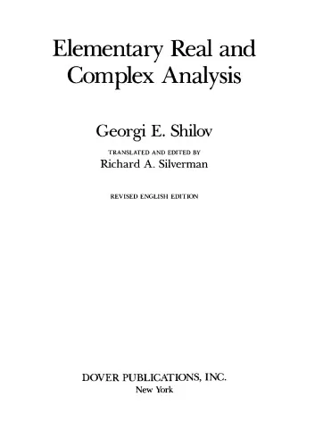 Elementary Real and Complex Analysis