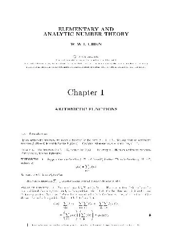 Elementary and analytic number theory