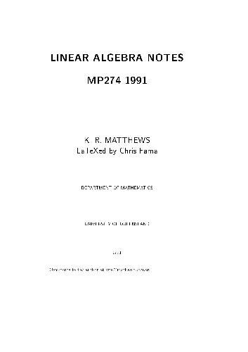 Elementary linear algebra: lecture notes