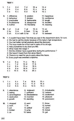 English Advanced Vocabulary Answer Keys