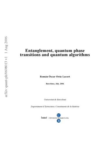 Entanglement, quantum phase transitions and quantum algorithms