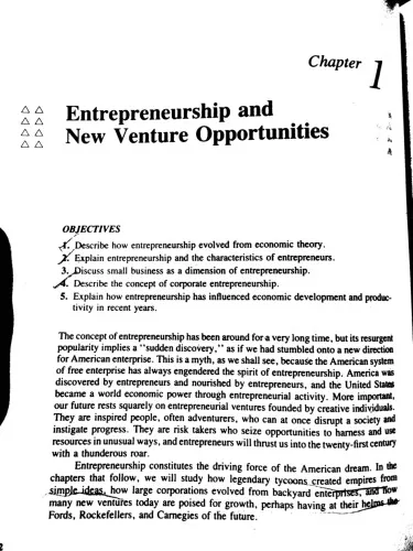 Entrepreneurship: New Venture Creation