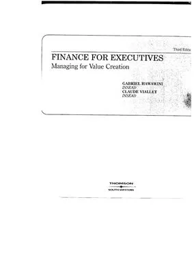 Finance for Executives: Managing for Value Creation