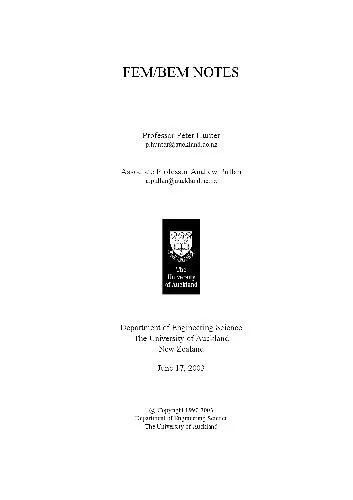 Cover of Finite Element Method/ Boundary Element Method. Course Notes