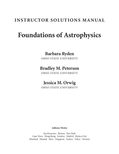 Foundations of Astrophysics Instructor Solutions Manual