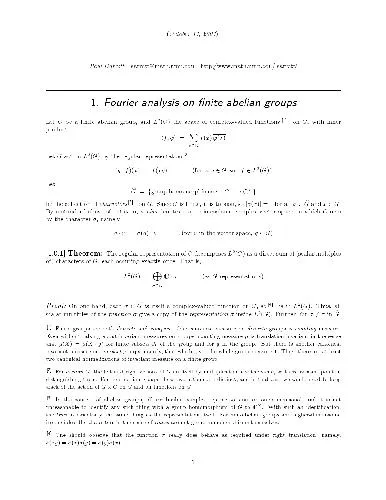 Fourier analysis on finite abelian groups (2007)(en)(2s)